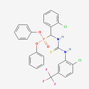 molecular formula C27H20Cl2F3N2O3PS B3042848 Diphenyl [(2-chlorophenyl)({[2-chloro-5-(trifluoromethyl)anilino]carbothioyl}amino)methyl]phosphonate CAS No. 680214-50-0