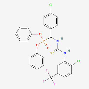 molecular formula C27H20Cl2F3N2O3PS B3042849 diphenyl [(4-chlorophenyl)({[2-chloro-5-(trifluoromethyl)anilino]carbothioyl}amino)methyl]phosphonate CAS No. 680214-51-1