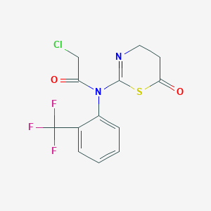 molecular formula C13H10ClF3N2O2S B3042855 N1-(6-oxo-5,6-dihydro-4H-1,3-thiazin-2-yl)-N1-[2-(trifluoromethyl)phenyl]-2-chloroacetamide CAS No. 680214-75-9