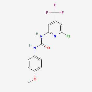 molecular formula C14H11ClF3N3O2 B3042880 N-[6-chloro-4-(trifluoromethyl)-2-pyridyl]-N'-(4-methoxyphenyl)urea CAS No. 680215-51-4