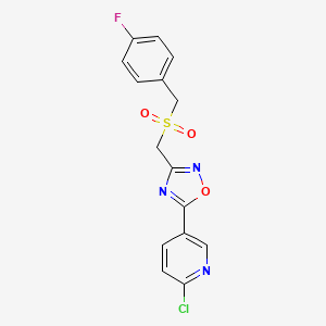 2-Chloro-5-(3-{[(4-fluorobenzyl)sulphonyl]methyl}-1,2,4-oxadiazol-5-yl)pyridine