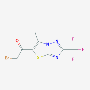 2-Bromo-1-[6-methyl-2-(trifluoromethyl)[1,2,4]triazolo[5,1-b][1,3]thiazol-5-yl]ethan-1-one