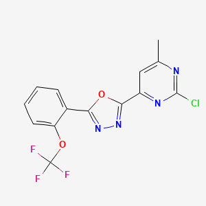 2-(2-Chloro-6-methylpyrimidin-4-yl)-5-[2-(trifluoromethoxy)phenyl]-1,3,4-oxadiazole