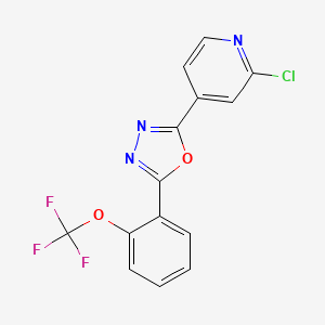 2-Chloro-4-{5-[2-(trifluoromethoxy)phenyl]-1,3,4-oxadiazol-2-yl}pyridine