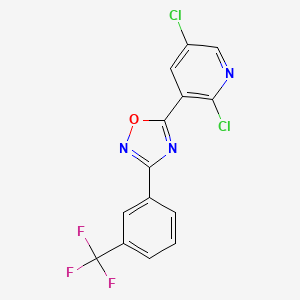 molecular formula C14H6Cl2F3N3O B3042904 5-(2,5-Dichloro-3-pyridyl)-3-[3-(trifluoromethyl)phenyl]-1,2,4-oxadiazole CAS No. 680216-83-5