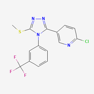 2-Chloro-5-{5-(methylthio)-4-[3-(trifluoromethyl)phenyl]-4H-1,2,4-triazol-3-yl}pyridine