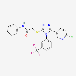 2-[[5-(6-chloropyridin-3-yl)-4-[3-(trifluoromethyl)phenyl]-1,2,4-triazol-3-yl]sulfanyl]-N-phenylacetamide
