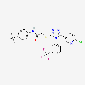 N1-[4-(tert-butyl)phenyl]-2-({5-(6-chloro-3-pyridyl)-4-[3-(trifluoromethyl)phenyl]-4H-1,2,4-triazol-3-yl}thio)acetamide
