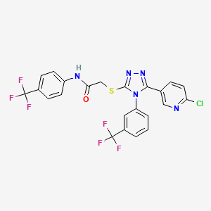 N1-[4-(trifluoromethyl)phenyl]-2-({5-(6-chloro-3-pyridyl)-4-[3-(trifluoromethyl)phenyl]-4H-1,2,4-triazol-3-yl}thio)acetamide
