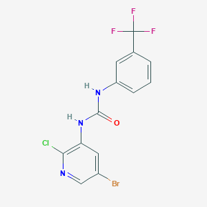 molecular formula C13H8BrClF3N3O B3042917 N-(5-bromo-2-chloro-3-pyridyl)-N'-[3-(trifluoromethyl)phenyl]urea CAS No. 680217-20-3