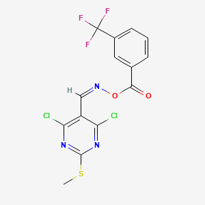 molecular formula C14H8Cl2F3N3O2S B3042919 [(Z)-(4,6-dichloro-2-methylsulfanylpyrimidin-5-yl)methylideneamino] 3-(trifluoromethyl)benzoate CAS No. 680217-29-2