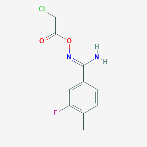 molecular formula C10H10ClFN2O2 B3042924 O1-(2-chloroacetyl)-3-fluoro-4-methyl-1-benzenecarbohydroximamide CAS No. 680217-44-1