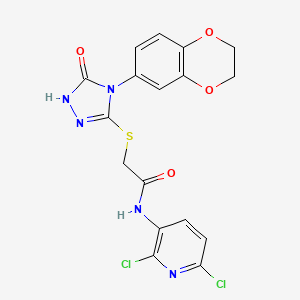 N-(2,6-dichloropyridin-3-yl)-2-[[4-(2,3-dihydro-1,4-benzodioxin-6-yl)-5-oxo-1H-1,2,4-triazol-3-yl]sulfanyl]acetamide