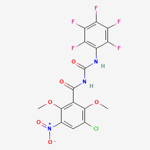 molecular formula C16H9ClF5N3O6 B3042948 N-(3-chloro-2,6-dimethoxy-5-nitrobenzoyl)-N'-(2,3,4,5,6-pentafluorophenyl)urea CAS No. 680579-32-2