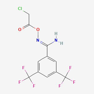 molecular formula C11H7ClF6N2O2 B3042957 O1-(2-chloroacetyl)-3,5-di(trifluoromethyl)benzene-1-carbohydroximamide CAS No. 680579-66-2