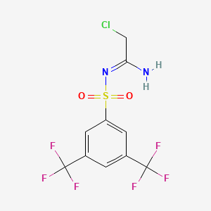 molecular formula C10H7ClF6N2O2S B3042961 N1-(2-chloroethanimidoyl)-3,5-di(trifluoromethyl)benzene-1-sulphonamide CAS No. 680579-96-8