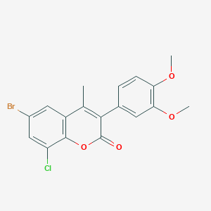 6-Bromo-8-chloro-3-(3,4-dimethoxyphenyl)-4-methylchromen-2-one