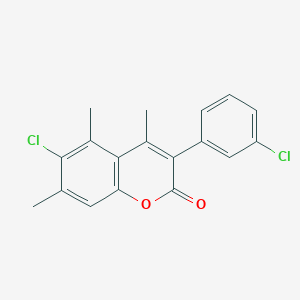 6-Chloro-3-(3-chlorophenyl)-4,5,7-trimethylchromen-2-one