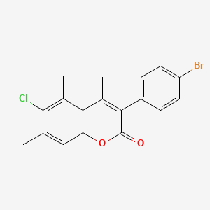 3-(4-Bromophenyl)-6-chloro-4,5,7-trimethylchromen-2-one