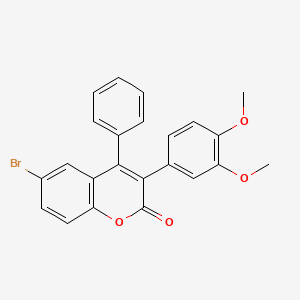molecular formula C23H17BrO4 B3043076 6-Bromo-3-(3 inverted exclamation mark ,4 inverted exclamation mark -dimethoxyphenyl)-4-phenylcoumarin CAS No. 720675-03-6