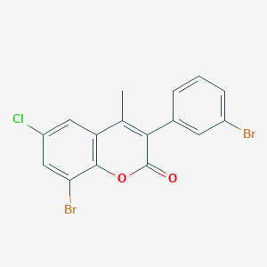 8-Bromo-3-(3-bromophenyl)-6-chloro-4-methylchromen-2-one