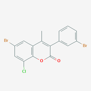 6-Bromo-3-(3-bromophenyl)-8-chloro-4-methylchromen-2-one