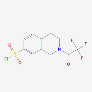 molecular formula C11H9ClF3NO3S B030431 2-(2,2,2-Trifluoroacetyl)-1,2,3,4-tetrahydroisoquinoline-7-sulfonyl chloride CAS No. 74291-57-9