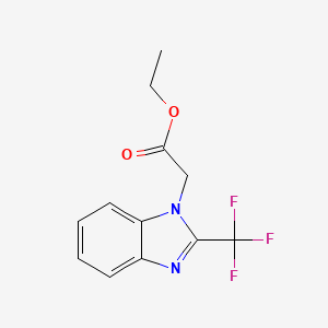 molecular formula C12H11F3N2O2 B3043263 ethyl 2-[2-(trifluoromethyl)-1H-1,3-benzodiazol-1-yl]acetate CAS No. 82791-95-5