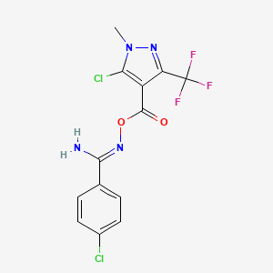 molecular formula C13H9Cl2F3N4O2 B3043288 O1-{[5-chloro-1-methyl-3-(trifluoromethyl)-1H-pyrazol-4-yl]carbonyl}-4-chlorobenzene-1-carbohydroximamide CAS No. 836627-31-7