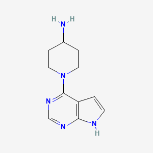 B3043533 1-(7H-Pyrrolo[2,3-d]pyrimidin-4-yl)piperidin-4-amine CAS No. 885499-56-9