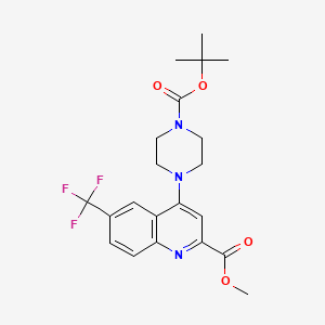 molecular formula C21H24F3N3O4 B3043600 Methyl 4-(n-boc-piperazino)-6-trifluoromethylquinoline-2-carboxylate CAS No. 887267-65-4