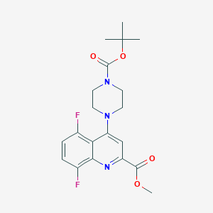 molecular formula C20H23F2N3O4 B3043601 Methyl 5,8-difluoro-4-(piperazin-1-yl-N-BOC protected)quinoline-2-carboxylate CAS No. 887267-66-5