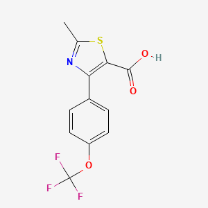 molecular formula C12H8F3NO3S B3043610 2-Methyl-4-[4-(trifluoromethoxy)phenyl]-1,3-thiazole-5-carboxylic acid CAS No. 887267-81-4