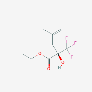 molecular formula C9H13F3O3 B3043621 Ethyl (2R)-2-hydroxy-4-methyl-2-(trifluoromethyl)pent-4-enoate CAS No. 887375-49-7