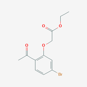 molecular formula C12H13BrO4 B3043775 Ethyl (2-acetyl-5-bromophenoxy)acetate CAS No. 91721-00-5