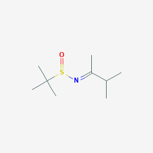 molecular formula C9H19NOS B3043891 (S,E)-2-Methyl-N-(3-methylbutan-2-ylidene)propane-2-sulfinamide CAS No. 948296-69-3