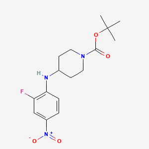 molecular formula C16H22FN3O4 B3043920 4-[(2-Fluoro-4-nitrophenyl)amino]piperidine, N1-BOC protected CAS No. 952285-81-3