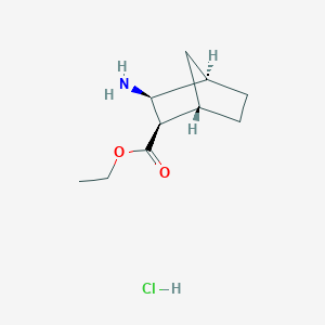 molecular formula C10H18ClNO2 B3043940 Ethyl 3-exo-aminobicyclo[2.2.1]heptane-2-exo-carboxylate hydrochloride CAS No. 95630-75-4