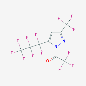 molecular formula C9HF13N2O B3043968 5(3)-(Heptafluoropropyl)-1-(trifluoroacetyl)-3(5)-(trifluoromethyl)pyrazole CAS No. 959583-02-9