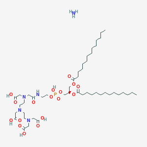 molecular formula C47H90N5O17P B3044053 azane;2-[2-[bis(carboxymethyl)amino]ethyl-[2-[carboxymethyl-[2-[2-[[(2R)-2,3-di(tetradecanoyloxy)propoxy]-hydroxyphosphoryl]oxyethylamino]-2-oxoethyl]amino]ethyl]amino]acetic acid CAS No. 384832-89-7