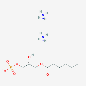 Hexanoic acid, (2R)-2-hydroxy-3-(phosphonooxy)propyl ester, ammonium salt