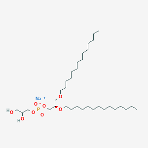 molecular formula C34H70NaO8P B3044056 Phosphoric acid, mono[(2R)-2,3-bis(tetradecyloxy)propyl] mono(2,3-dihydroxypropyl) ester, monosodium salt CAS No. 384835-62-5