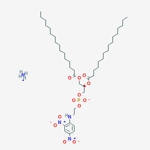 molecular formula C43H79N4O12P B3044059 Hexadecanoic acid, (1R)-1-[[[[2-[(2,4-dinitrophenyl)amino]ethoxy]hydroxyphosphinyl]oxy]methyl]-1,2-ethanediyl ester, monoammonium salt CAS No. 474943-09-4