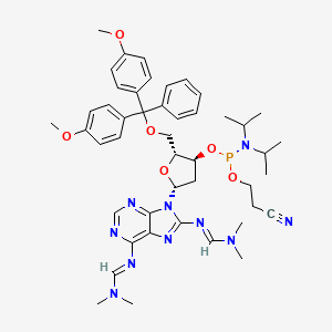 N'-[9-[(2R,4S,5R)-5-[[Bis(4-methoxyphenyl)-phenylmethoxy]methyl]-4-[2-cyanoethoxy-[di(propan-2-yl)amino]phosphanyl]oxyoxolan-2-yl]-6-[(E)-dimethylaminomethylideneamino]purin-8-yl]-N,N-dimethylmethanimidamide
