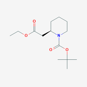 molecular formula C14H25NO4 B3044368 tert-butyl (R)-2-(2-ethoxy-2-oxoethyl)piperidine-1-carboxylate CAS No. 1000291-89-3