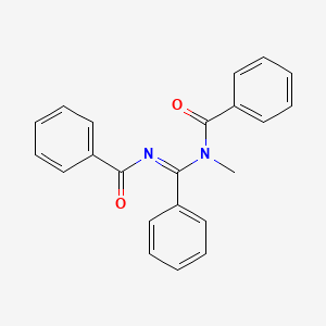 molecular formula C22H18N2O2 B3044545 N-[(E)-(Benzoylimino)(phenyl)methyl]-N-methylbenzamide CAS No. 100181-12-2