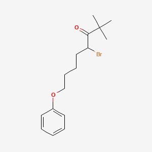 molecular formula C16H23BrO2 B3044570 4-Bromo-2,2-dimethyl-8-phenoxyoctan-3-one CAS No. 100219-26-9