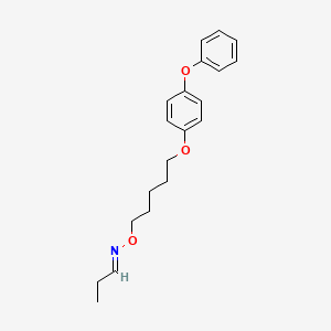 molecular formula C20H25NO3 B3044668 Propanal, O-(5-(4-phenoxyphenoxy)pentyl)oxime CAS No. 100325-82-4