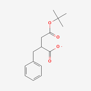 molecular formula C15H19O4- B3044672 Butanedioic acid, (phenylmethyl)-, 4-(1,1-dimethylethyl) ester CAS No. 100334-75-6