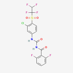 molecular formula C16H9ClF6N2O4S B3044674 N-((3-Chloro-4-(1,1,2,2-tetrafluoroethylsulfonyl)phenyl)carbamoyl)-2,6-difluorobenzamide CAS No. 100341-25-1